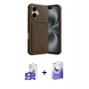 MARSİLYAN™- iPhone 17 Kılıf Vadi Çizgi Prime - Siyah Bilvis 5in1 5D Magic Hayalet Cam Ekran Koruyucu + Bilvis Titan Kamera Lens - AKYL