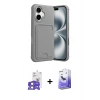MARSİLYAN™- iPhone 17 Kılıf Vadi Çizgi Prime - Siyah Bilvis 5in1 5D Magic Hayalet Cam Ekran Koruyucu + Bilvis Titan Kamera Lens - AKYL