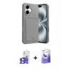 MARSİLYAN™- iPhone 17 Kılıf Vadi Çizgi Prime - Siyah Bilvis 5in1 5D Magic Hayalet Cam Ekran Koruyucu + Bilvis Titan Kamera Lens - AKMI