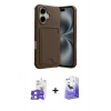 MARSİLYAN™- iPhone 17 Kılıf Vadi Çizgi Prime - Siyah Bilvis 5in1 5D Magic Hayalet Cam Ekran Koruyucu + Bilvis Titan Kamera Lens - LA