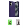 MARSİLYAN™- iPhone 17 Kılıf Vadi Çizgi Prime - Siyah Bilvis Hayalet Cam Ekran Koruyucu + Raze Metal Kamera Lens - AKMR
