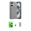 MARSİLYAN™- iPhone 17 Kılıf Vadi Çizgi Prime - Siyah Joko Magic 5D Cam + Raze Metal Kamera Lens - AKMI