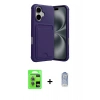 MARSİLYAN™- iPhone 17 Kılıf Vadi Çizgi Prime - Siyah Joko Magic 5D Cam + Raze Metal Kamera Lens - AKMI
