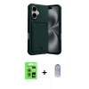 MARSİLYAN™- iPhone 17 Kılıf Vadi Çizgi Prime - Siyah Joko Magic 5D Cam + Raze Metal Kamera Lens - AKMI