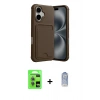 MARSİLYAN™- iPhone 17 Kılıf Vadi Çizgi Prime - Siyah Joko Magic 5D Cam + Raze Metal Kamera Lens - AKMI
