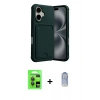 MARSİLYAN™- iPhone 17 Kılıf Vadi Çizgi Prime - Siyah Joko Magic 5D Cam + Raze Metal Kamera Lens - GI