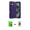 MARSİLYAN™- iPhone 17 Kılıf Vadi Çizgi Prime - Siyah Joko Magic 5D Hayalet Cam + Raze Metal Kamera Lens - AKMI