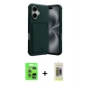 MARSİLYAN™- iPhone 17 Kılıf Vadi Çizgi Prime - Siyah Joko Magic 5D Hayalet Cam + Raze Metal Kamera Lens - AKYL