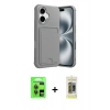 MARSİLYAN™- iPhone 17 Kılıf Vadi Çizgi Prime - Siyah Joko Magic 5D Hayalet Cam + Gri Raze Metal Kamera Lens