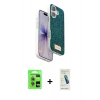 MARSİLYAN™- iPhone 17 Kılıf Vadi Klasik Serisi - Şeffaf Pasifik Cam Ekran Koruyucu + Raze Metal Kamera Lens - AKMI