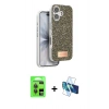 MARSİLYAN™- iPhone 17 Kılıf Vadi Klasik Serisi - Siyah 3D Antistatik Seramik Nano Ekran Koruyucu + Raze Metal Kamera Lens - GI