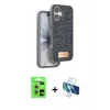 MARSİLYAN™- iPhone 17 Kılıf Vadi Klasik Serisi - Siyah 3D Antistatik Seramik Nano Ekran Koruyucu + Raze Metal Kamera Lens - GS