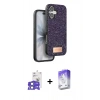 MARSİLYAN™- iPhone 17 Kılıf Vadi Klasik Serisi - Siyah Bilvis 5in1 3D Magic Cam Ekran Koruyucu + Açık Mavi Bilvis Titan Kamera Lens