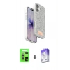 MARSİLYAN™- iPhone 17 Kılıf Vadi Klasik Serisi - Siyah Bilvis 5in1 3D Magic Cam Ekran Koruyucu + Gümüş Raze Metal Kamera Lens