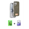 MARSİLYAN™- iPhone 17 Kılıf Vadi Klasik Serisi - Siyah Bilvis 5in1 5D Magic Hayalet Cam Ekran Koruyucu + Raze Metal Kamera Lens - AKMI
