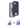 MARSİLYAN™- iPhone 17 Kılıf Vadi Klasik Serisi - Siyah Bilvis 5in1 5D Magic Hayalet Cam Ekran Koruyucu + Lila Bilvis Titan Kamera Lens