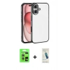 MARSİLYAN™- iPhone 17 Kılıf Vadi Minimal - Şeffaf Pasifik Cam Ekran Koruyucu + Raze Metal Kamera Lens - AKMR