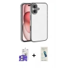 MARSİLYAN™- iPhone 17 Kılıf Vadi Minimal - Şeffaf Pasifik Cam Ekran Koruyucu + Bilvis Titan Kamera Lens - AKYL