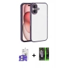 MARSİLYAN™- iPhone 17 Kılıf Vadi Minimal - Siyah 360 Mat Full Body Arka Koruyucu + Bilvis Titan Kamera Lens - LA