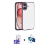 MARSİLYAN™- iPhone 17 Kılıf Vadi Minimal - Siyah 3D Antistatik Seramik Nano Ekran Koruyucu + Bilvis Titan Kamera Lens - AKMI