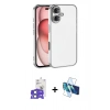 MARSİLYAN™- iPhone 17 Kılıf Vadi Minimal - Siyah 3D Antistatik Seramik Nano Ekran Koruyucu + Bilvis Titan Kamera Lens - AKMI