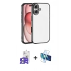 MARSİLYAN™- iPhone 17 Kılıf Vadi Minimal - Siyah 3D Antistatik Seramik Nano Ekran Koruyucu + Bilvis Titan Kamera Lens - AKYL