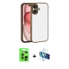 MARSİLYAN™- iPhone 17 Kılıf Vadi Minimal - Siyah 3D Antistatik Seramik Nano Ekran Koruyucu + Raze Metal Kamera Lens - GI