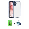 MARSİLYAN™- iPhone 17 Kılıf Vadi Minimal - Siyah 3D Antistatik Seramik Nano Ekran Koruyucu + Raze Metal Kamera Lens - GI