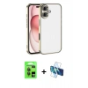 MARSİLYAN™- iPhone 17 Kılıf Vadi Minimal - Siyah 3D Antistatik Seramik Nano Ekran Koruyucu + Raze Metal Kamera Lens - GI
