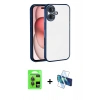 MARSİLYAN™- iPhone 17 Kılıf Vadi Minimal - Siyah 3D Antistatik Seramik Nano Ekran Koruyucu + Raze Metal Kamera Lens - GI