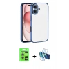 MARSİLYAN™- iPhone 17 Kılıf Vadi Minimal - Siyah 3D Antistatik Seramik Nano Ekran Koruyucu + Raze Metal Kamera Lens - GS