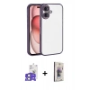 MARSİLYAN™- iPhone 17 Kılıf Vadi Minimal - Siyah Bilvis 3D Cam Ekran Koruyucu + Bilvis Titan Kamera Lens - AKYL