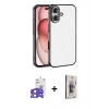 MARSİLYAN™- iPhone 17 Kılıf Vadi Minimal - Siyah Bilvis 3D Cam Ekran Koruyucu + Bilvis Titan Kamera Lens - AKYL