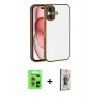 MARSİLYAN™- iPhone 17 Kılıf Vadi Minimal - Siyah Bilvis 3D Cam Ekran Koruyucu + Raze Metal Kamera Lens - AKYL