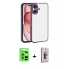 MARSİLYAN™- iPhone 17 Kılıf Vadi Minimal - Siyah Bilvis 3D Cam Ekran Koruyucu + Raze Metal Kamera Lens - AKYL