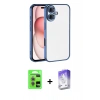 MARSİLYAN™- iPhone 17 Kılıf Vadi Minimal - Siyah Bilvis 5in1 3D Magic Cam Ekran Koruyucu + Raze Metal Kamera Lens - AKMR