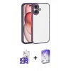 MARSİLYAN™- iPhone 17 Kılıf Vadi Minimal - Siyah Bilvis 5in1 3D Magic Cam Ekran Koruyucu + Bilvis Titan Kamera Lens - AKYL