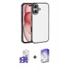 MARSİLYAN™- iPhone 17 Kılıf Vadi Minimal - Siyah Bilvis 5in1 3D Magic Cam Ekran Koruyucu + Bilvis Titan Kamera Lens - AKMI