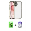 MARSİLYAN™- iPhone 17 Kılıf Vadi Minimal - Siyah Bilvis 5in1 3D Magic Cam Ekran Koruyucu + Raze Metal Kamera Lens - AKYL