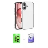 MARSİLYAN™- iPhone 17 Kılıf Vadi Minimal - Siyah Bilvis 5in1 5D Magic Hayalet Cam Ekran Koruyucu + Raze Metal Kamera Lens - GI