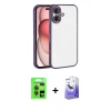 MARSİLYAN™- iPhone 17 Kılıf Vadi Minimal - Siyah Bilvis 5in1 5D Magic Hayalet Cam Ekran Koruyucu + Raze Metal Kamera Lens - GI