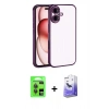 MARSİLYAN™- iPhone 17 Kılıf Vadi Minimal - Siyah Bilvis 5in1 5D Magic Hayalet Cam Ekran Koruyucu + Raze Metal Kamera Lens - GI