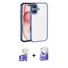 MARSİLYAN™- iPhone 17 Kılıf Vadi Minimal - Siyah Bilvis 5in1 5D Magic Hayalet Cam Ekran Koruyucu + Gümüş Bilvis Titan Kamera Lens