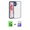 MARSİLYAN™- iPhone 17 Kılıf Vadi Minimal - Siyah Bilvis 5in1 5D Magic Hayalet Cam Ekran Koruyucu + Raze Metal Kamera Lens - AKMI