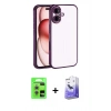 MARSİLYAN™- iPhone 17 Kılıf Vadi Minimal - Siyah Bilvis 5in1 5D Magic Hayalet Cam Ekran Koruyucu + Raze Metal Kamera Lens - GS