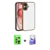 MARSİLYAN™- iPhone 17 Kılıf Vadi Minimal - Siyah Bilvis 5in1 5D Magic Hayalet Cam Ekran Koruyucu + Raze Metal Kamera Lens - AKMI