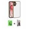 MARSİLYAN™- iPhone 17 Kılıf Vadi Minimal - Siyah Bilvis Hayalet Cam Ekran Koruyucu + Raze Metal Kamera Lens - AKMI
