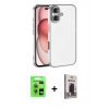 MARSİLYAN™- iPhone 17 Kılıf Vadi Minimal - Siyah Bilvis Hayalet Cam Ekran Koruyucu + Raze Metal Kamera Lens - AKMI