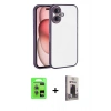 MARSİLYAN™- iPhone 17 Kılıf Vadi Minimal - Siyah Bilvis Hayalet Cam Ekran Koruyucu + Raze Metal Kamera Lens - AKMI