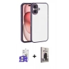 MARSİLYAN™- iPhone 17 Kılıf Vadi Minimal - Siyah Bilvis Hayalet Cam Ekran Koruyucu + Bilvis Titan Kamera Lens - GS